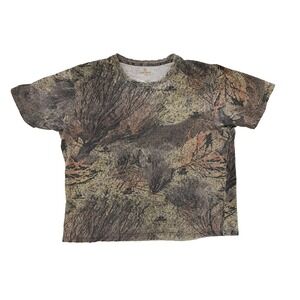 Game Winner Mossy Oak Shirt Mens XL Brown Green Camo Hunting Top Outdoor BOXY